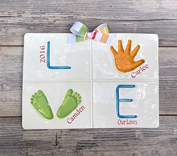 ceramic baby hand and footprints