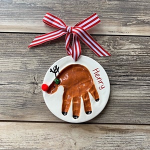 Reindeer Baby Handprint Ornament: Personalized First Christmas Heirloom