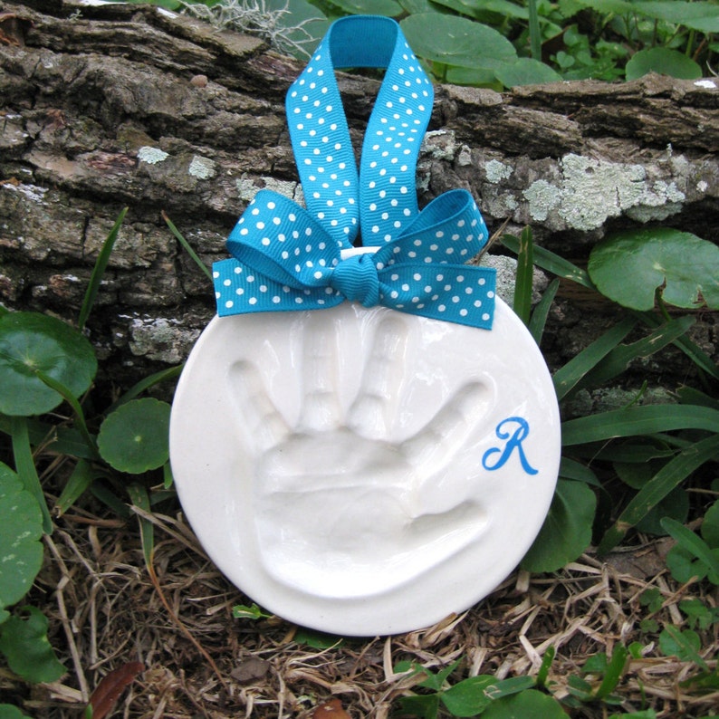 Baby Hand Print Handprint Ornament Ceramic Handprint Baby Handprint Kit Babys First Christmas Ornament Handprint Baby Ornament