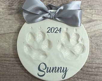 Custom Paw Print Ceramic Adoption Plaque: Pet Memory Keepsake with Date