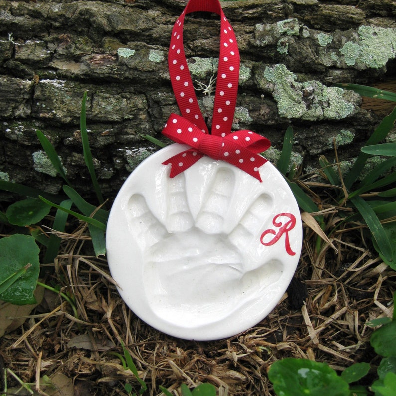 Baby Hand Print Handprint Ornament Ceramic Handprint Baby Handprint Kit Babys First Christmas Ornament Handprint Baby Ornament