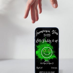 St Patrick&#39;s Day Mobile Video-Einladung: Personalisierte Party einladen