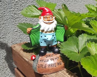 Naughty Little Friend tuinkabouter - grappig harsgazonornament, eigenzinnig buitendecor, uniek cadeau