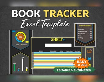 Shelf+ Digital Book Tracker: Ultimate Home Library Manager | Reading Stats for Desktop Excel