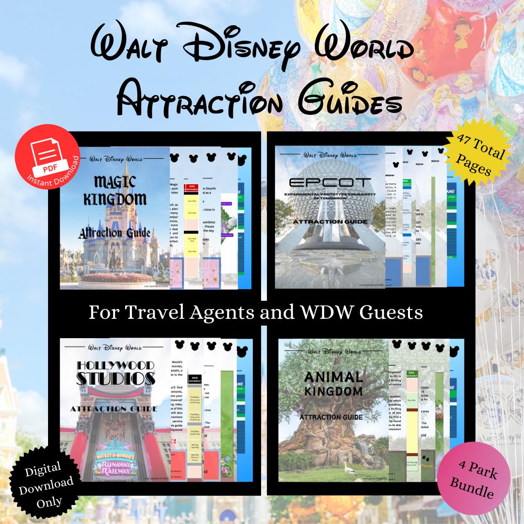 Walt Disney World WDW - 4-theme Park Attraction Guide Bundle - Ride and ...