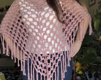 Peacock Poncho - Crochet Pattern