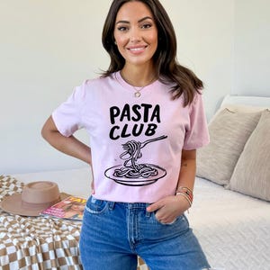 Pasta Club T-Shirt Funny Foodie Graphic Tee Pasta Lover Shirt Spaghetti Design Shirt Italian Food Shirt Casual Foodie Apparel