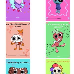 Tarjetas imprimibles para el día de San Valentín inspiradas en Dandy's World