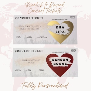 CONCERT TICKET // Personalised Scratch to Reveal Concert Tickets