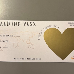 Cartes d'embarquement personnalisées à gratter pour révéler