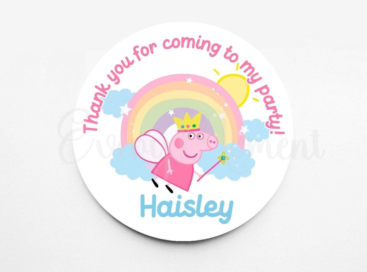 Peppa Pig Favor Stickers | Peppa Pig Birthday | Peppa Pig Birthday Stickers | Personalized Stickers | Favor Stickers | Goodie Bag Stickers