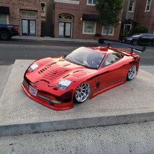 Custom Painted 200mm Corvette C5R RC Body with Light Buckets (1/10 Scale Drift/Touring Chassis Only) for 4tec 2.0 drift,mst,hpi,rds