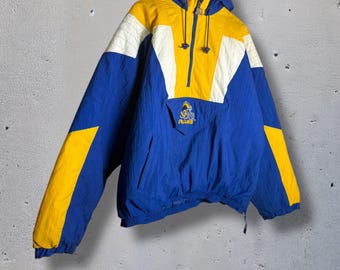 Vintage 90s Los Angeles St. Louis Rams Starter Pouch Jacket Blue