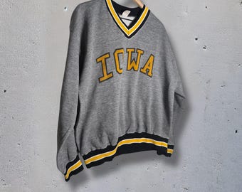 Vintage Iowa Hawkeyes Russell Athletisch Rundhals-Pullover