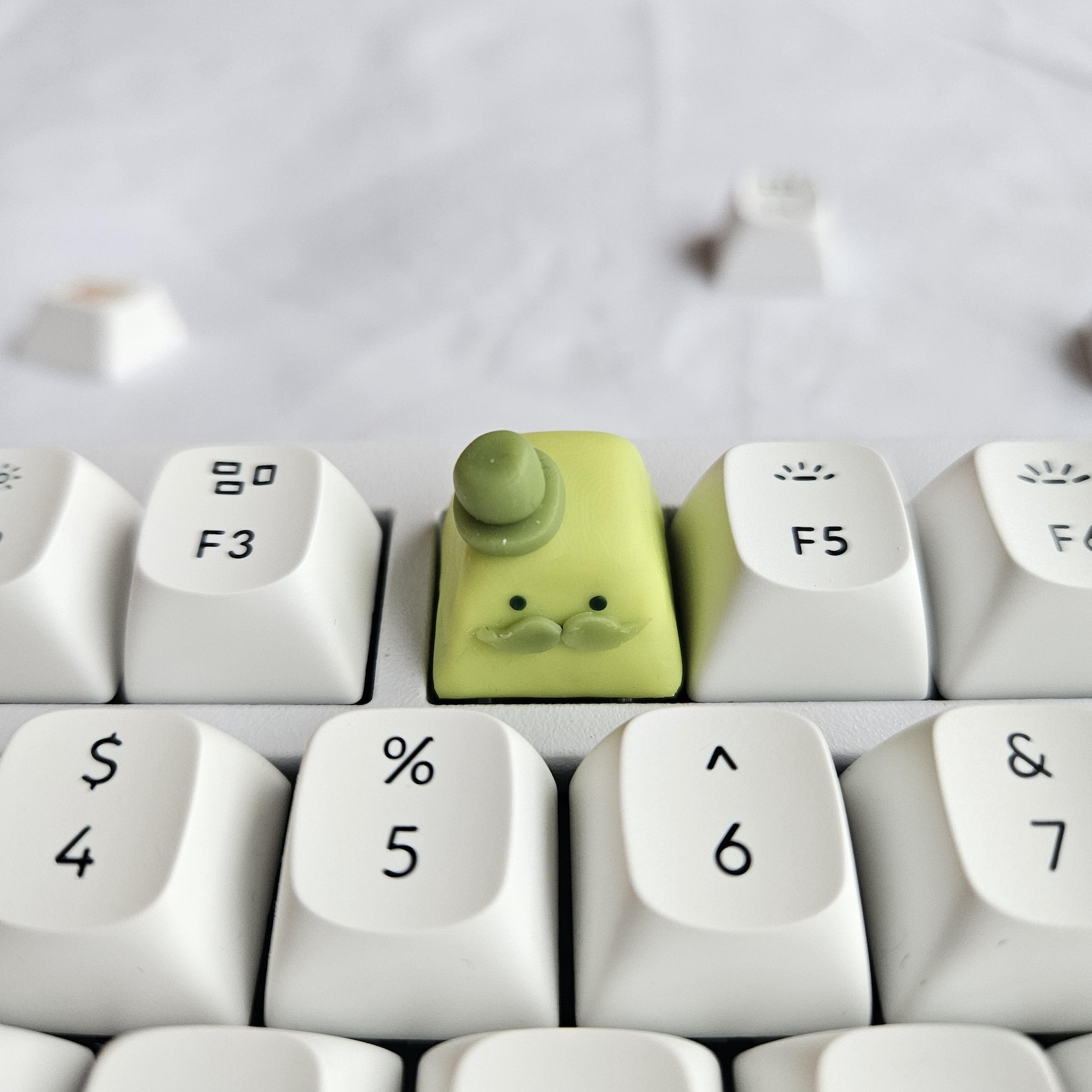 Green Guy Keycap, Handmade Polymer Clay Artisan Keycap: Green Plant ...