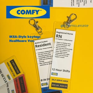 IKEA Style Healthcare Keytag | Funny Nurse Gift | Healthcare Bookmark For Pharmacy, Resident, Technicians