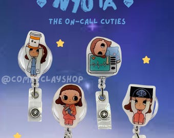 Nyota The On-Call Cuties Series - Personalisable Badge Reels for Nurse, Pharmacist, Healthcare Workers