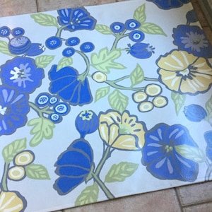 Floorcloth MADE TO ORDER - “Blue Poppies”