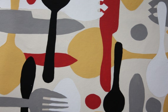 Utensil Floor Cloth Etsy
