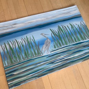 Floorcloth - “Blue Heron”