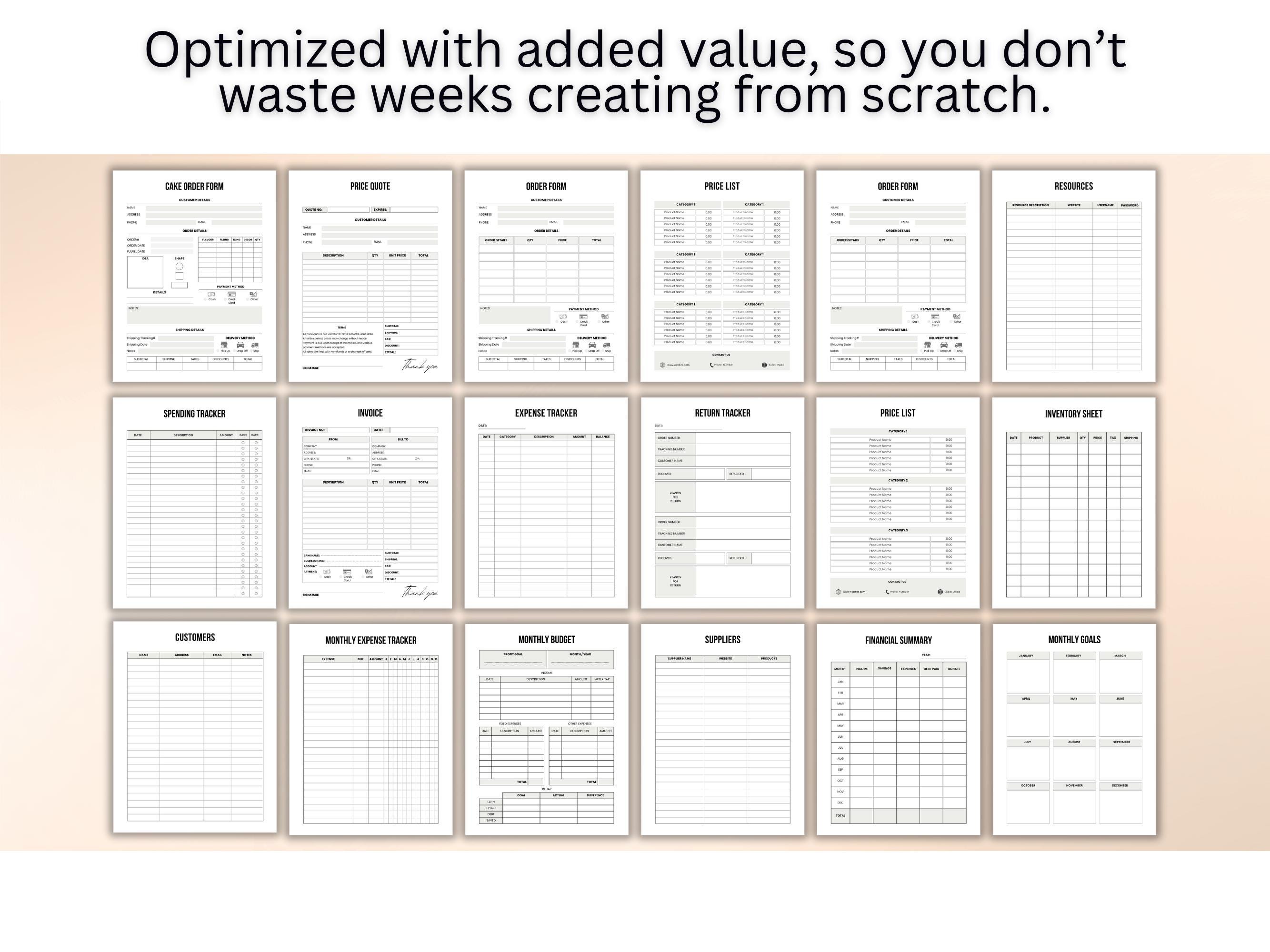Small Business Order Form Templates Editable Invoice PDF Instant ...
