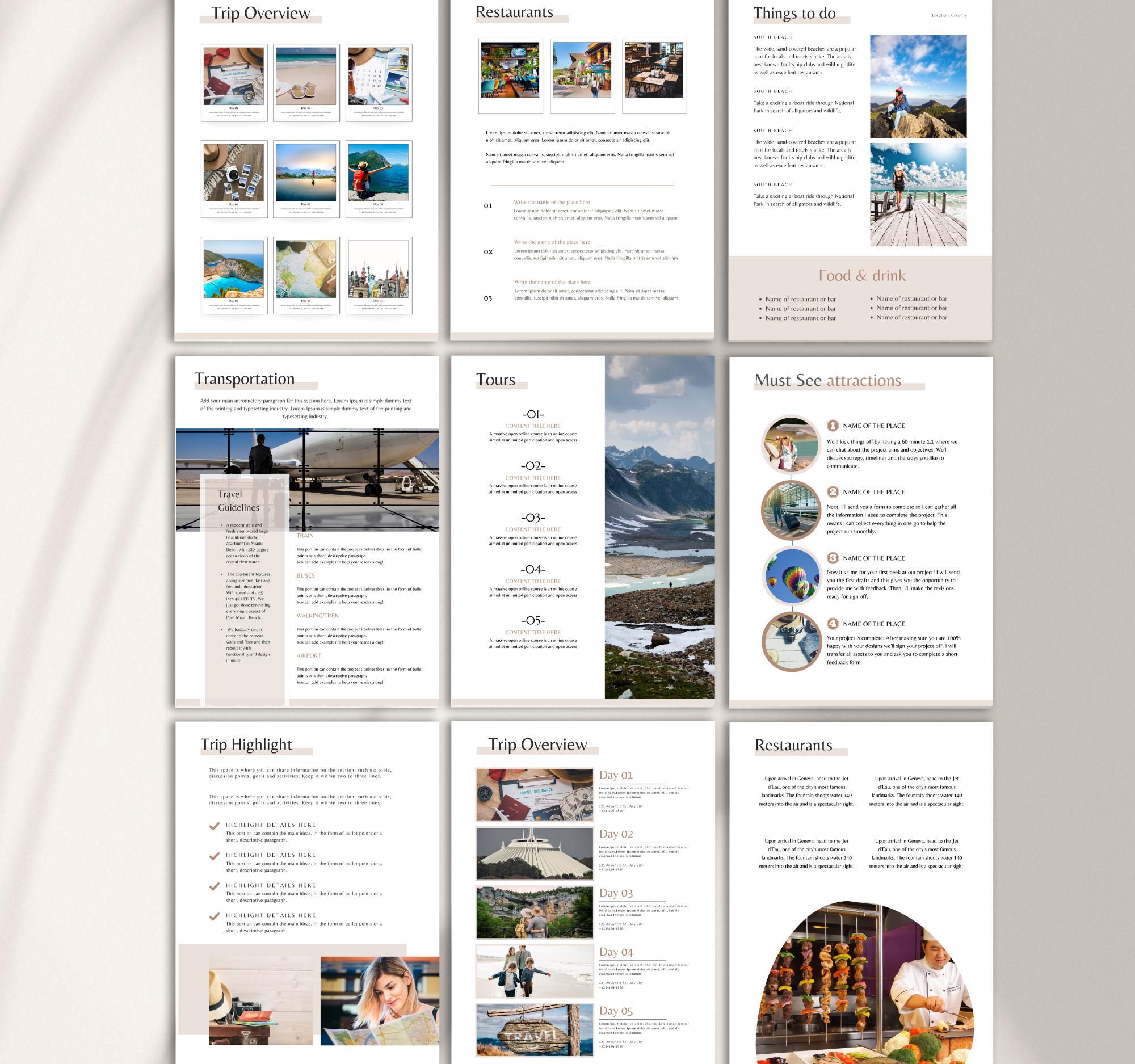 Travel Itinerary Planner Printable Vacation Trip Organizer Excursion ...