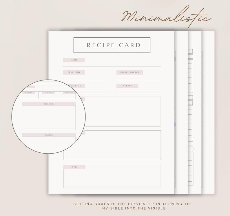 Recipe Card Bundle & Planner | Printable Meal Organizer | Digital ...