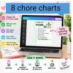 Kids Chore Cards, Room by Room Chore Chart for Kids, Printable Cleaning ...