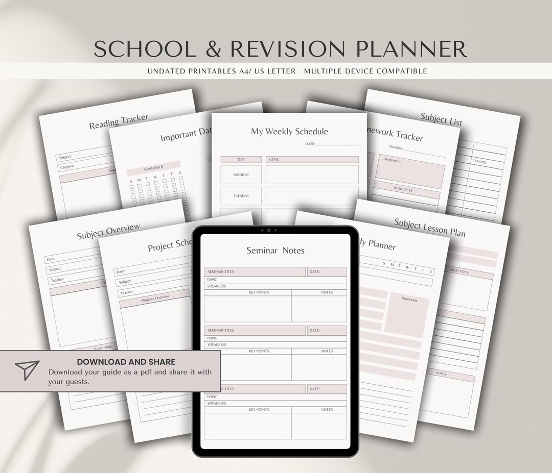 Study & Revision Planner | Printable Study Schedule | Exam Revision ...