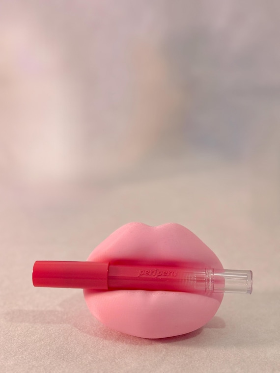 Pink Lip Holder, Cute Lipstick & Pen Organizer, Aesthetic Desk Decor, Gift for Beauty Lovers