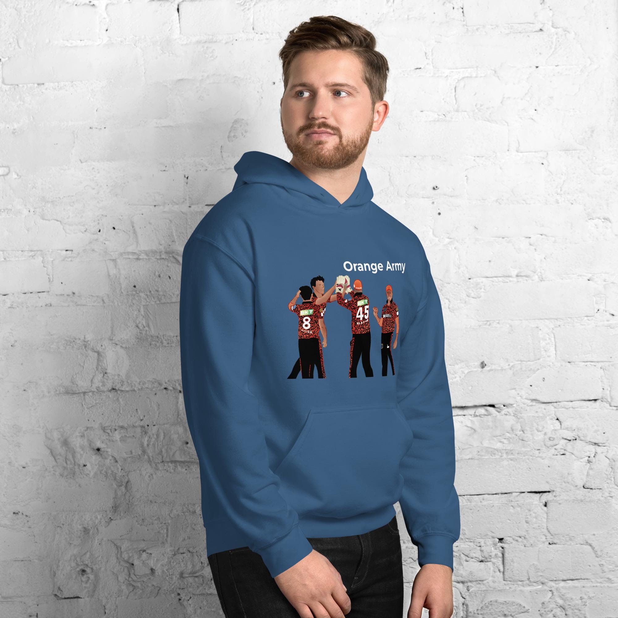 Ipl Srh Hoodie Full Sleeve SunRisers Hyderabad Short Sleeve Collar