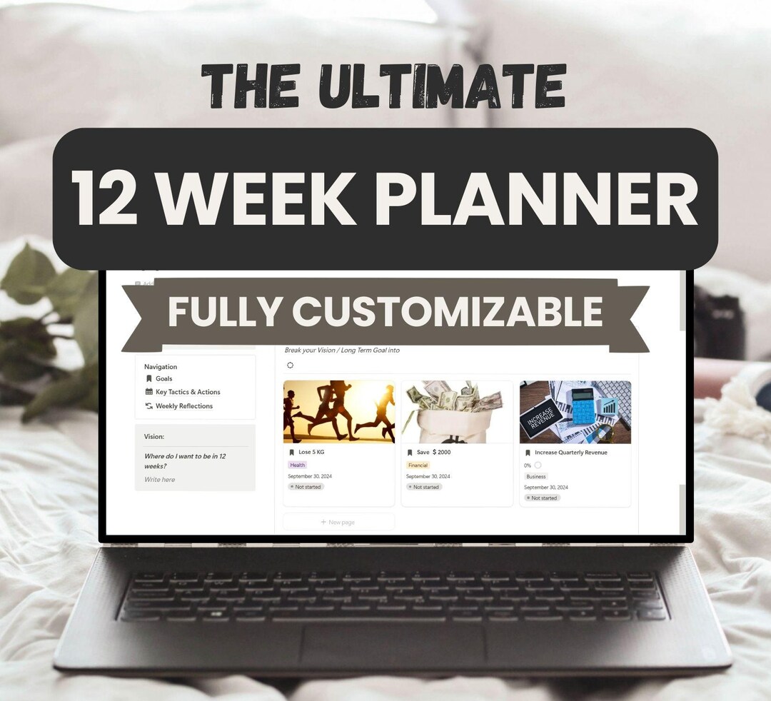 12 Week Year Planner | Notion Planner | Goal Tracker | Digital Planner ...