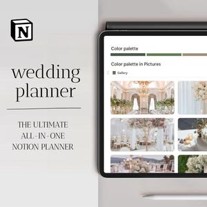 Wedding Planner | Notion Wedding Planner | Notion Wedding Dashboard | Notion Wedding Planning | Digital Wedding Organizer & Checklist