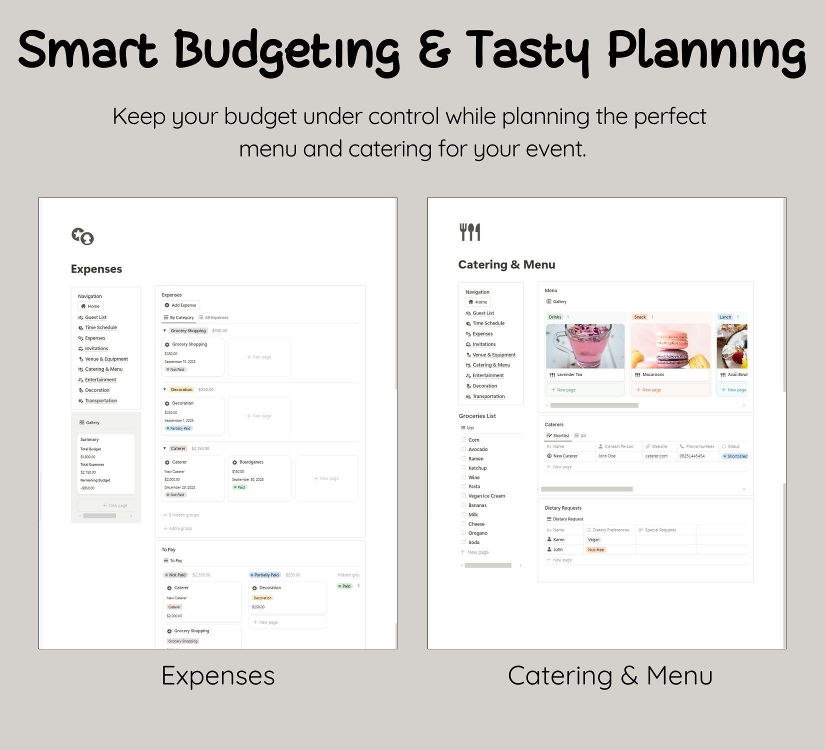 Notion Event Planner Template | Notion Planner | Digital Event Planning ...