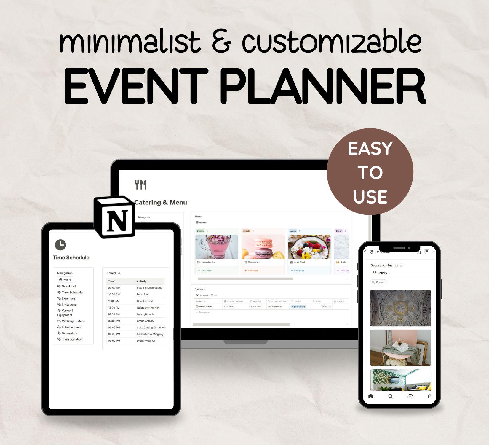 Notion Event Planner Template | Notion Planner | Digital Event Planning ...