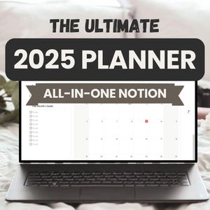 2025 Notion Life Planner Template | All In One Notion Dashboard | Minimal Personal Planner | Notion Template | That Girl Notion Template