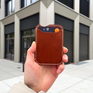 Porta carte di credito in pelle fatto a mano minimalista