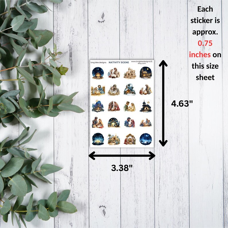 Nativity Scene Sticker Sheet, Weatherproof Laminated Stickers, Perfect ...