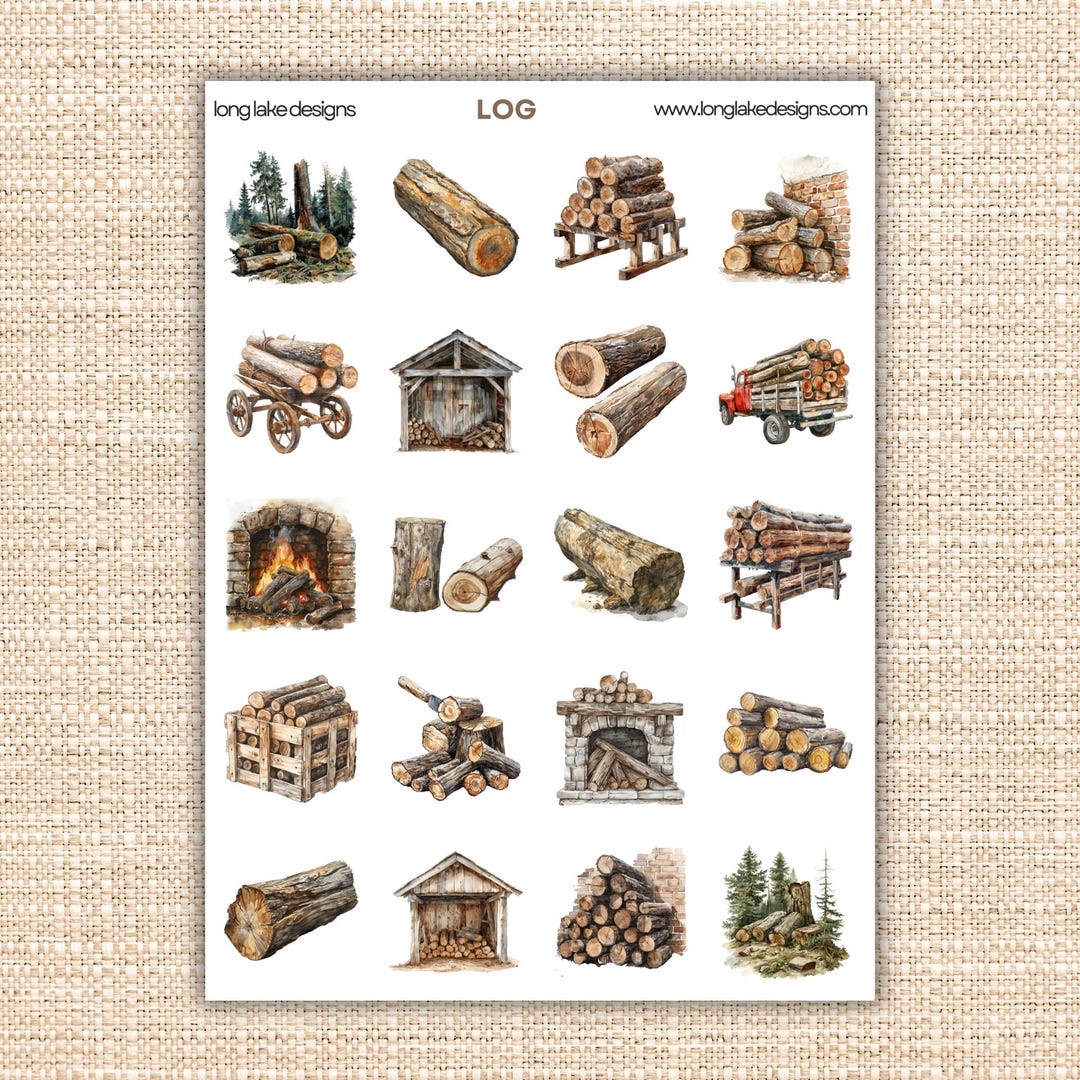 Log Sticker Sheet, Weatherproof Laminated Decals, Perfect for Journals ...
