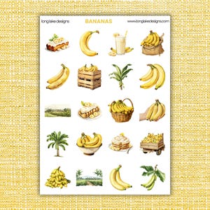 Bananen-Aufkleber Blatt, langlebige wasserdichte Vinyl-Aufkleber für Journale und Handwerk, perfekt für Summer Vibes Geschenke und Partygeschenke
