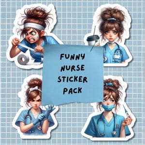 Funny Nurse Sticker Pack, 11 Premium Vinyl Waterproof Stickers, Perfect for Laptops & Water Bottles, Gift for Nurses and Healthcare Heroes