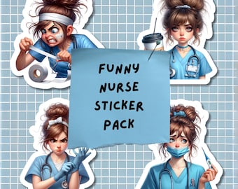 Paquete de pegatinas divertidas de enfermeras: 11 pegatinas premium resistentes a la intemperie, perfectas para portátiles y botellas de agua, regalo para enfermeras y profesionales de la salud.