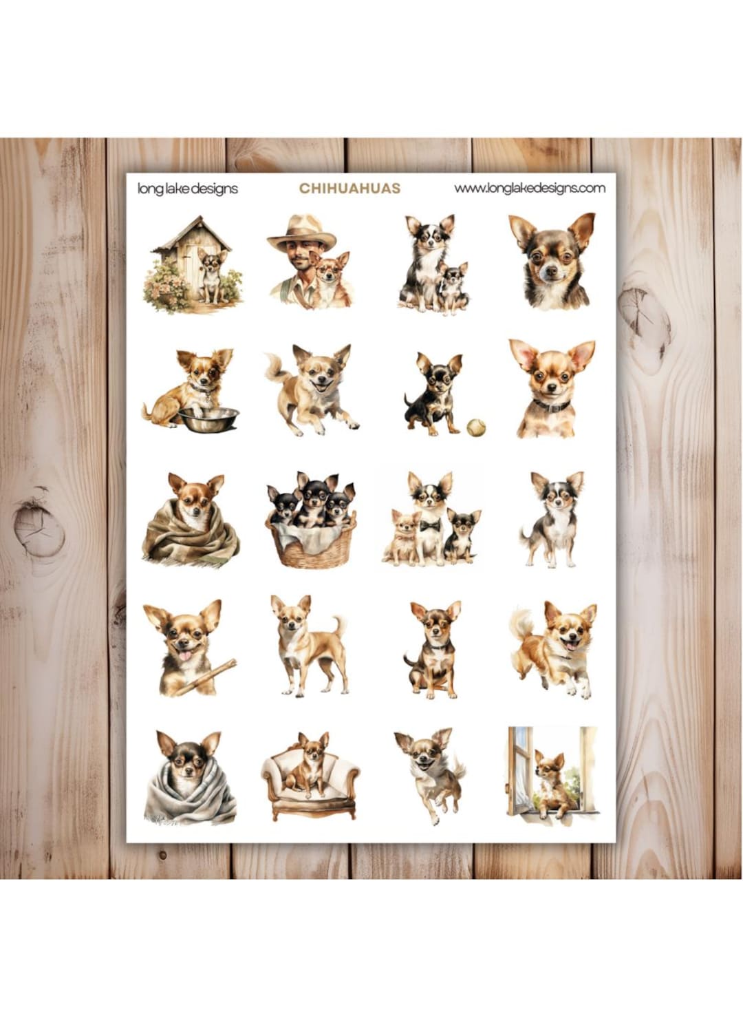 Chihuahua Stickers, Dog Stickers, Planner Stickers, Journaling Stickers ...