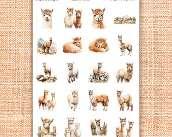 Llama Sticker Sheet, laminated durable vinyl, ideal for decorating laptops and journals, whimsical gift for llama fans