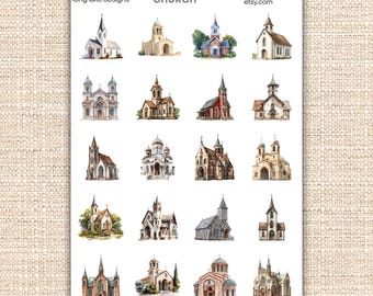 Hoja de pegatinas para iglesias, 20 pegatinas religiosas laminadas resistentes a la intemperie.