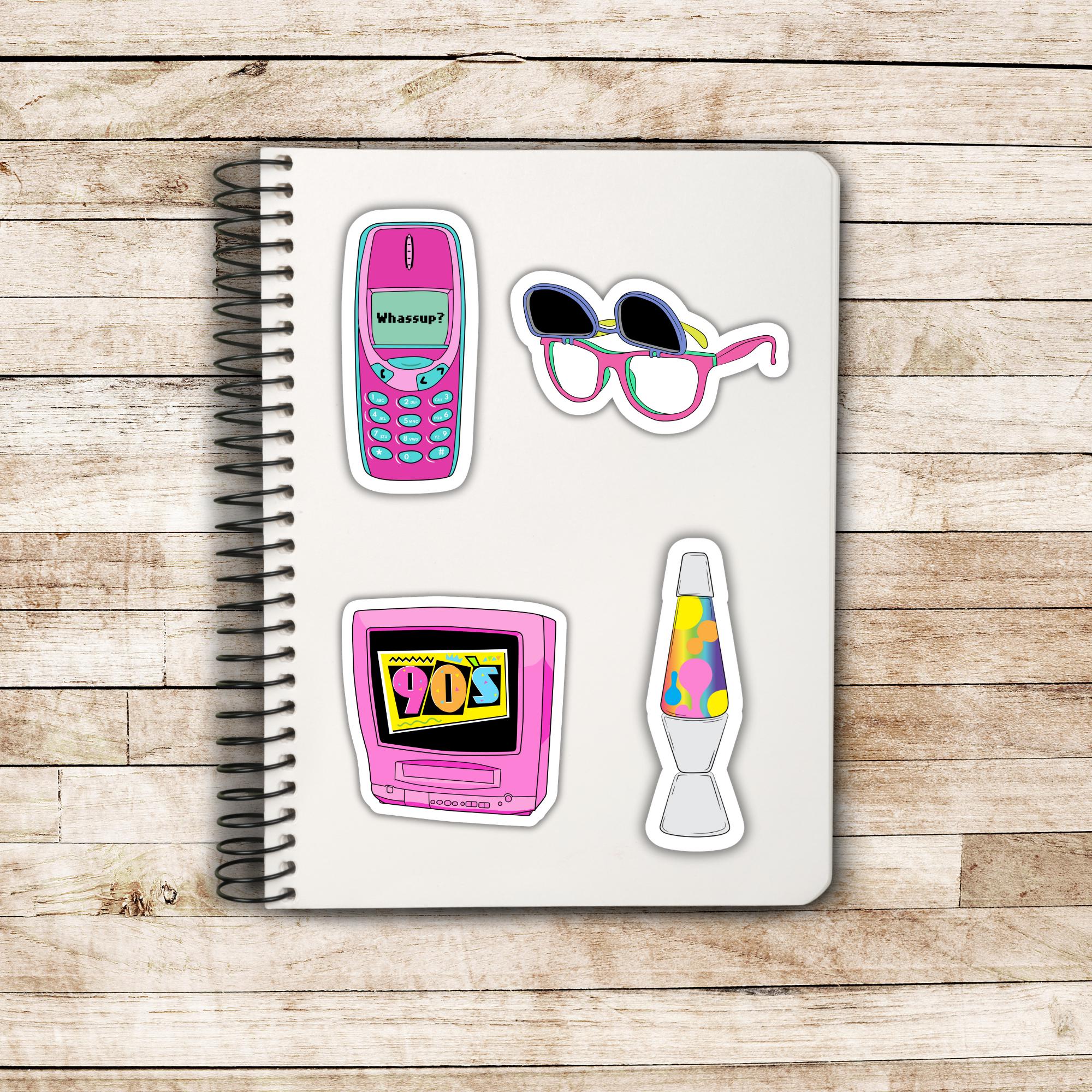 I Love the 90's Sticker Pack, 35 Retro Laminated Weatherproof Stickers ...