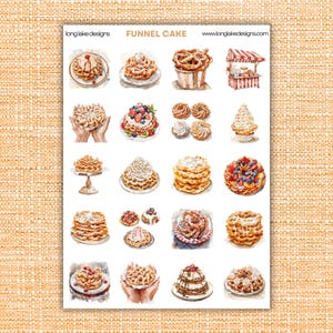 Feuille d'autocollants pour gâteaux en entonnoir, vinyle imperméable durable, autocollants amusants pour scrapbooking et agenda, cadeau parfait pour les amateurs de cuisine