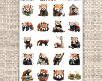 Red Panda Sticker Sheet // Fur Baby , Red, Cute Animal Sticker - Etsy