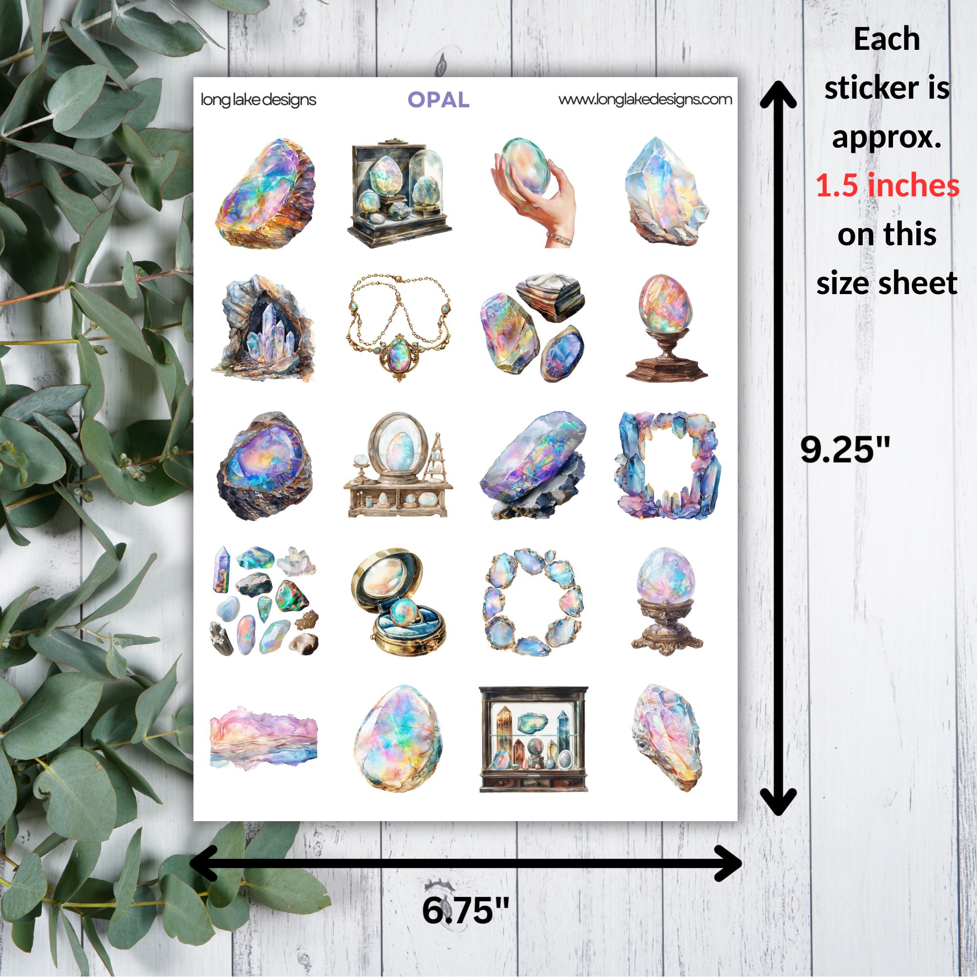 Opal Ras Sticker Opal Sticker Sheet, Glossy Laminated Weatherproof Vinyl, Perfect for ...