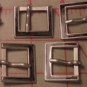 10 Medium Fine Italian Metal And Enamel Buckles Silver Grey Khaki Green Enamel 3/4&quot;
